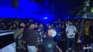 Police fire shots in the air as migrants moved to new Ceuta facility Police fire shots in the air as migrants moved to new Ceuta facility