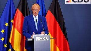 Merz’s party suffering heavy losses in 2 German state, exit polls