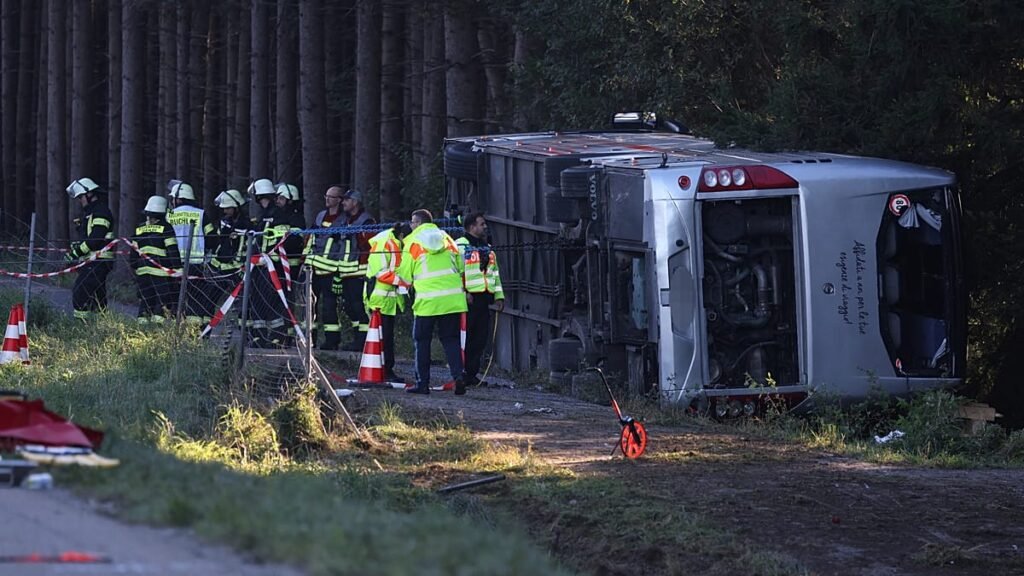 Two people have died in a bus crash which was heading to Oktoberfest