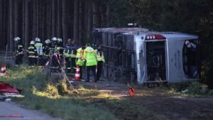 Two people have died in a bus crash which was heading to Oktoberfest