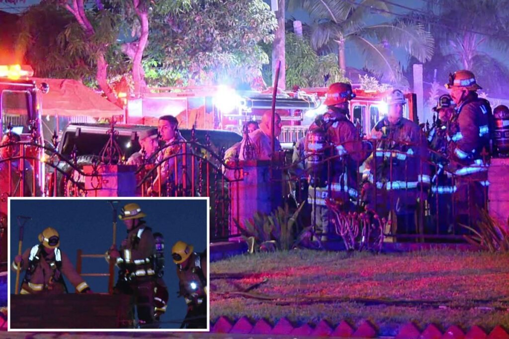 Los Angeles couple and young son found shot dead in murder-suicide in burning home Los Angeles couple and young son found shot dead in murder-suicide in burning home