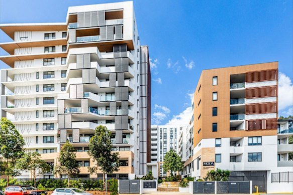 The Moda apartment complex offers a “luxury lifestyle” to residents in its 217 homes. 