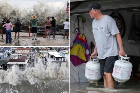 California homeowners evacuate as hurricane sends monster waves crashing into their homes