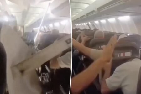 Passengers scream and flail as extreme turbulence ‘tears plane cabin apart’ in harrowing video