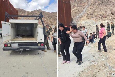 Border Patrol agents make shocking discovery as dozens of illegal migrants stuffed in back of truck in California desert
