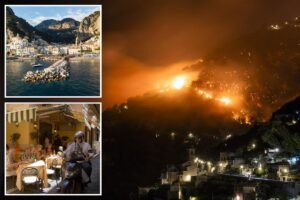 Wildfire rages through Italian paradise as officials suspect arson