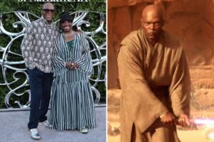 Samuel L. Jackson’s perfect reaction to seeing himself as Mace Windu at blockbuster Lucas Museum opening