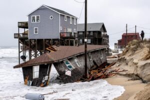 Powerful nor’easter pounds dozens of vulnerable shore homes in North Carolina’s Outer Banks — with 100 more at risk Powerful nor’easter pounds dozens of vulnerable shore homes in North Carolina’s Outer Banks — with 100 more at risk