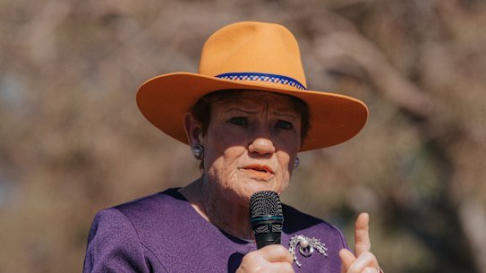 One Nation leader Pauline Hanson attended a fundraising lunch held at Singleton Golf Club.