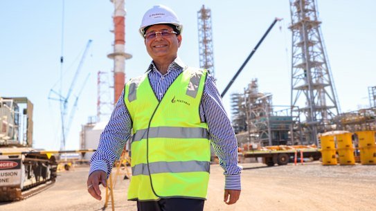 Perdaman Group boss Vikas Rambal at the company’s Project Ceres in the Burrup Strategic Industrial area.