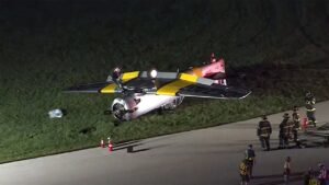 Pilot rescued after World War II-era plane crashes at Pennsylvania airport Pilot rescued after World War II-era plane crashes at Pennsylvania airport
