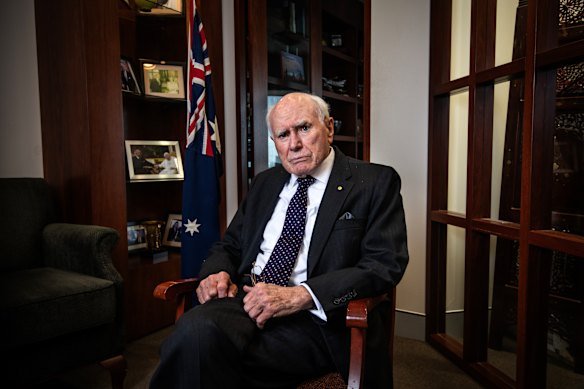 Former prime minister John Howard in his office in Sydney. 