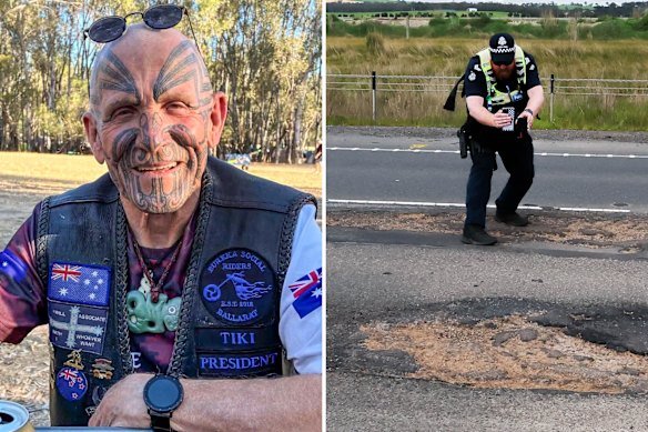 Peter Mason died on September 14 after his motorcycle hit a pothole on the Western Highway near Ballarat. 