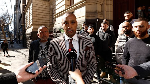 Khalid Baker outside the Court of Appeal in 2022.