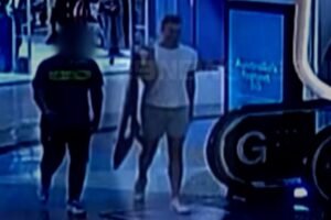 Beau Lamarre-Condon shown buying large surfboard cover in Westfield Miranda CCTV footage