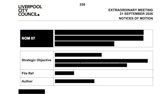 The redacted meeting agenda.