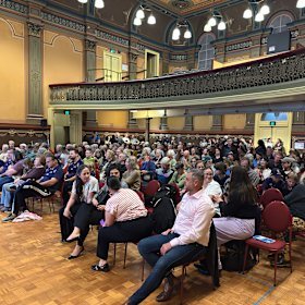 Fremantle Town Hall was jam packed with electors on September 15 ready to debate the removal of 26 trees at Hilton Park.