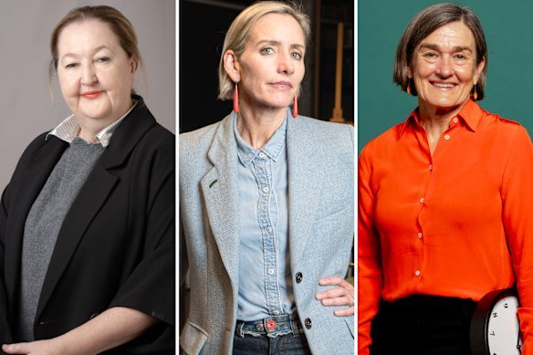 (From left) Outgoing Powerhouse Parramatta boss Lisa Havilah; newly appointed interim chief executive Abbie Galvin; strategic adviser Louise Herron.