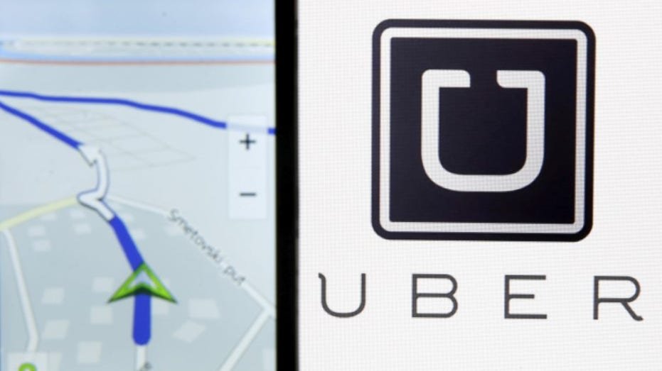 The Uber app on a phone