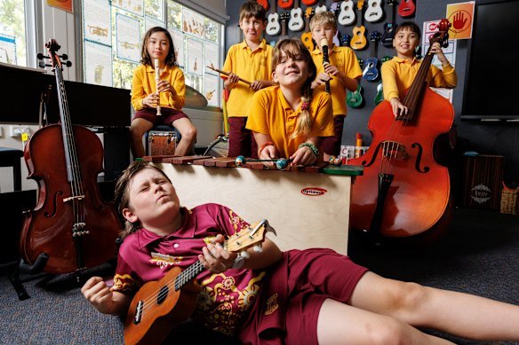 Students at Glebe Public have specialist music classes from kindergarten to grade six.