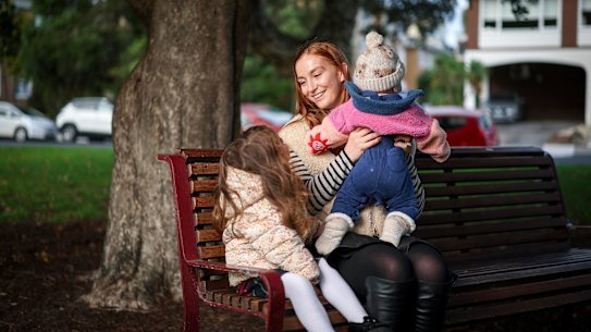 Clare Taheri has kept her children, Persephone and Theodore, out of childcare.