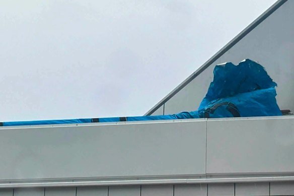 Photos of the damage were circulated online.