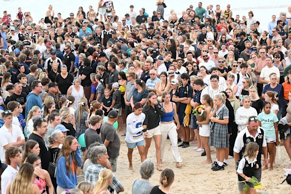 Hundreds gathered on Woorim Beach in February last year to pay tribute to Charlize Zmuda.