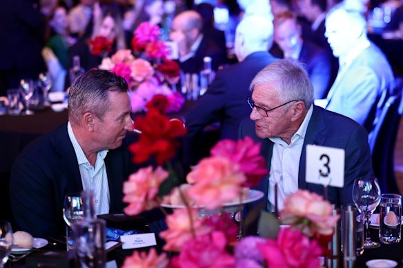 Former WA Premier Mark McGowan with Kerry Stokes.