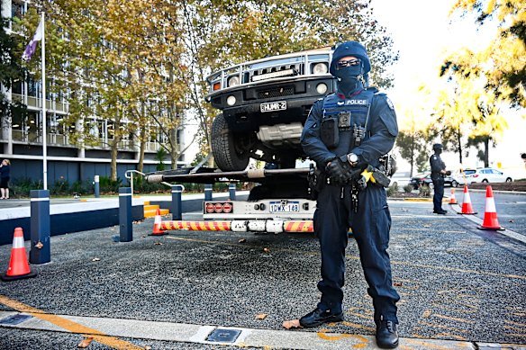 The black Hummer seized by WA Police in 2021.