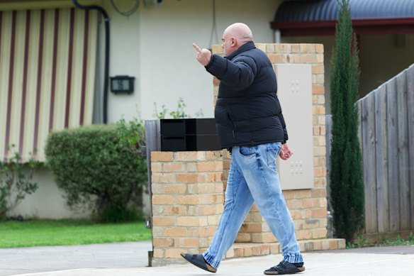 Former CFMEU boss John Perkovic outside his home.