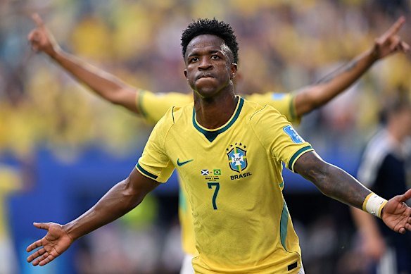 Vinicius Junior has been named in the squad to play the Socceroos.