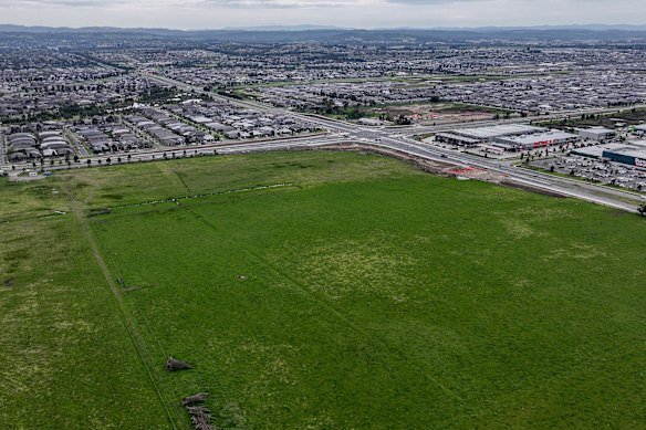 The Clyde North land where Sydney developer Galileo has proposed a $1.1 billion data centre.