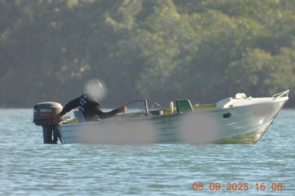 A fisherman allegedly involved in illegal seafood trafficking off Russell Island.