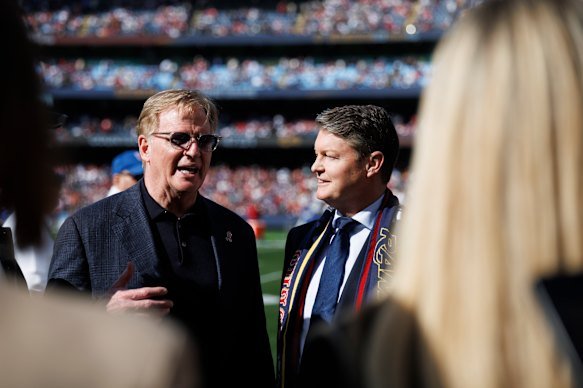 NFL commissioner Roger Goodell with Victorian Premier Ben Carroll.