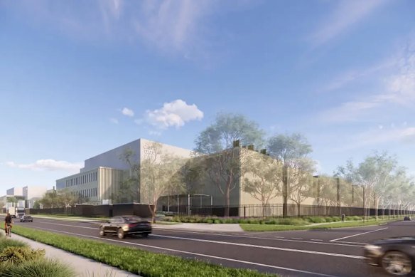 An artist’s impression of the $1.1 billion data centre plan proposed for Clyde North, released by the developer.