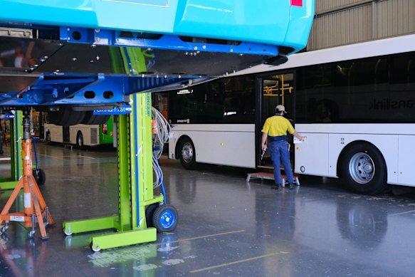 Buses are produced in Queensland, including at the Volgren bus workshop in Eagle Farm.