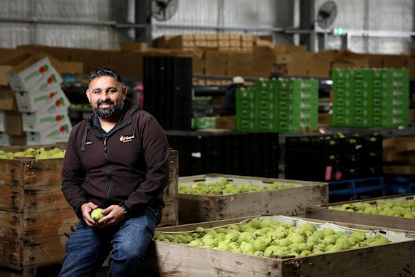 Orchard owner Sunny Uppal.