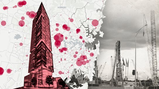 Index image to accompany David Bardwell story on development hotspots in Sydney.Available in all sizes.Artwork/composite: Monique WestermannPhotos: Supplied