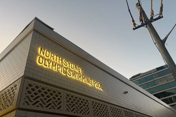 North Sydney Pool was back open on Sunday, with a section of the roof’s edge missing.
