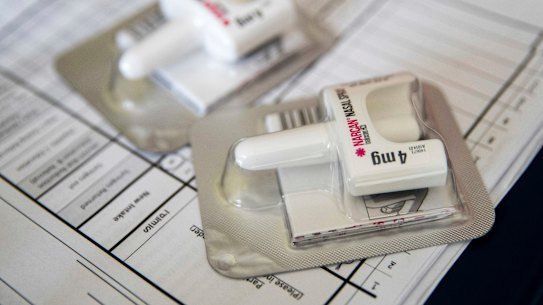 Nyxoid is a brand of naloxone that is a nasal spray that blocks or reverses the effects of opioid drugs.