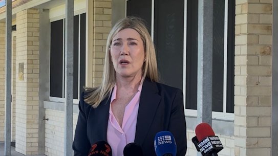 Former City of Perth chief executive Michelle Reynolds at a press conference on Wedesday.