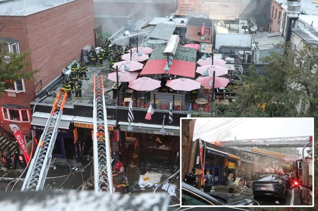 Massive fire rips through NYC restaurants, injuring 6 firefighters