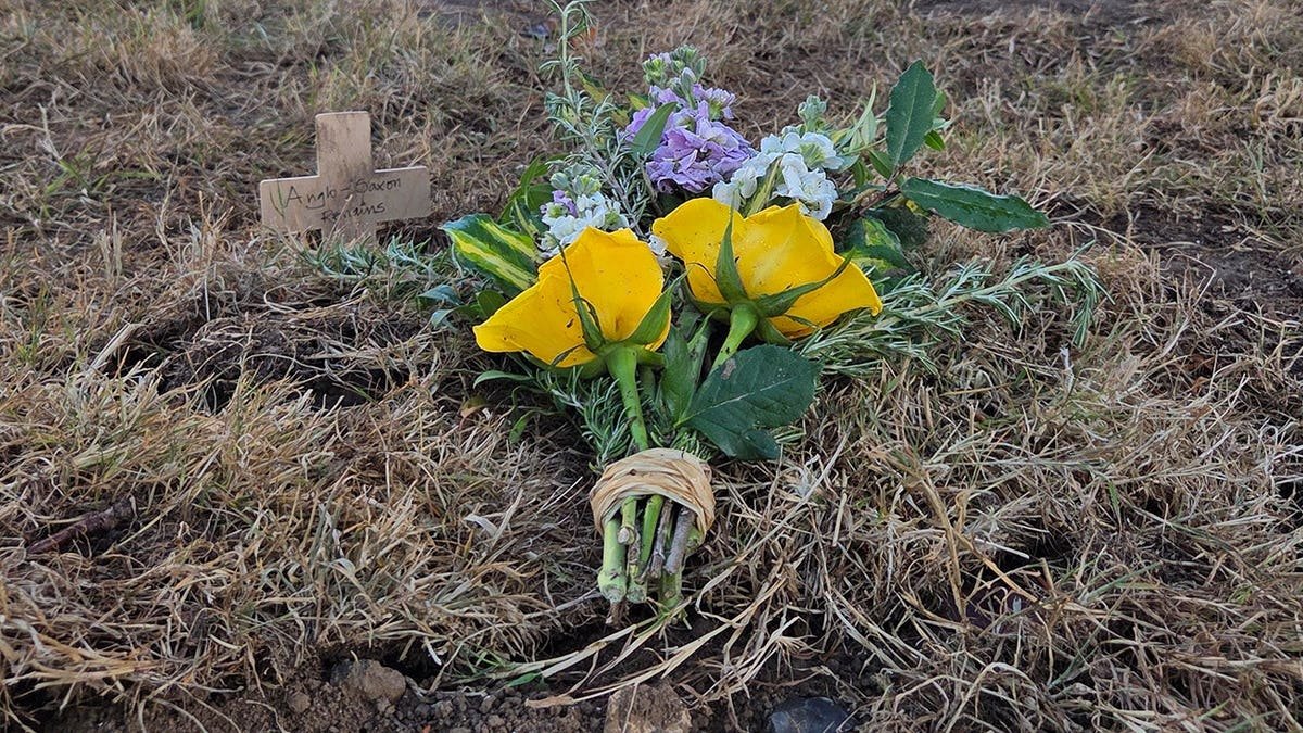 Flowers laid near grave of Saxon remains