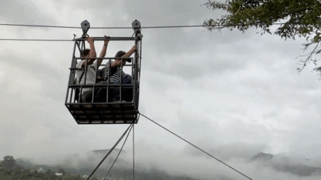 Rescuers use ziplines to transport trapped citizens after devastating Nepal floods decimate country’s bridges Rescuers use ziplines to transport trapped citizens after devastating Nepal floods decimate country’s bridges