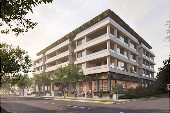 An impression of the new building planned for 46 to 50 Racecourse Road in Hamilton.