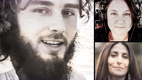 Patrick Stevenson, his mother Angela Bell (top right) and his lawyer Bernadette Zaydan (bottom right).