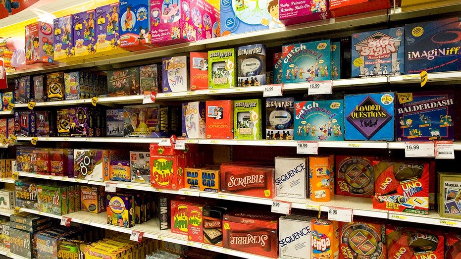 Board games at a toy store