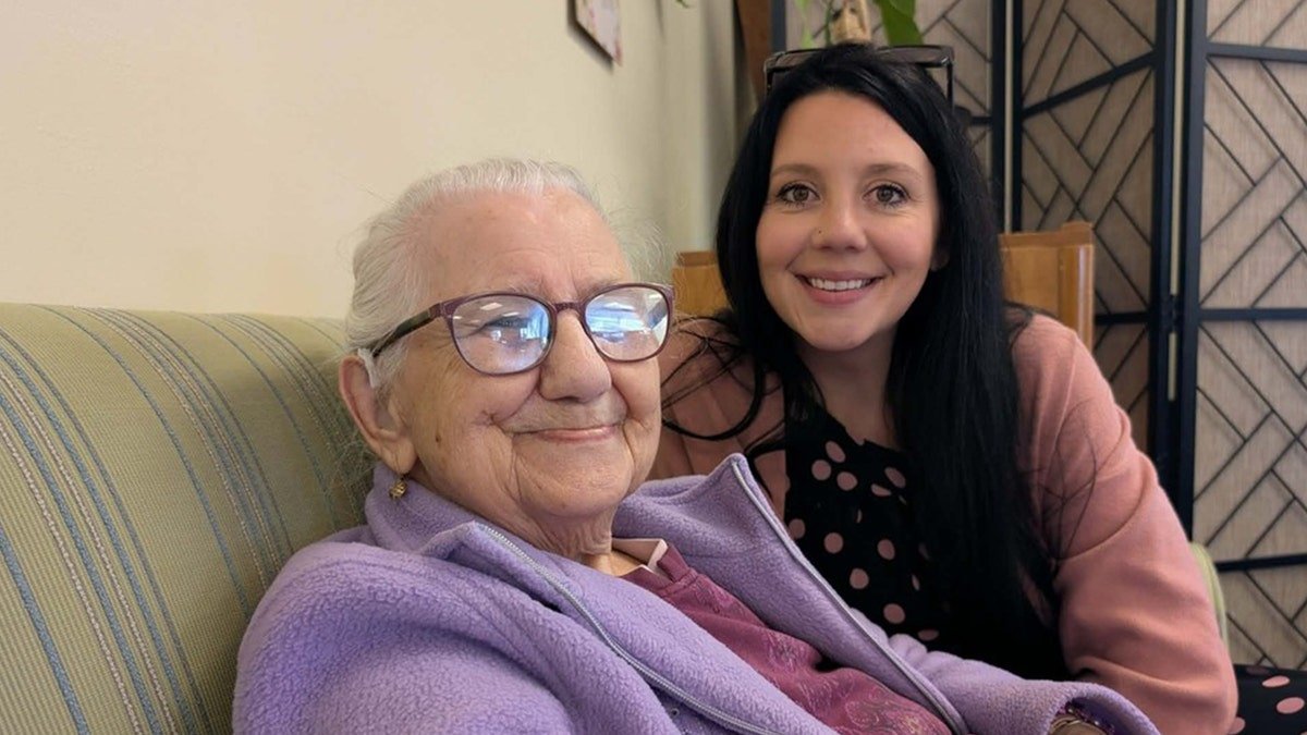 Brigitte Kranendonk sits with her grandmother Brigitte Stegemann.