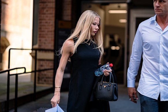 Georgia Cook outside the NSW Supreme Court on Friday. Her evidence continued on Monday.