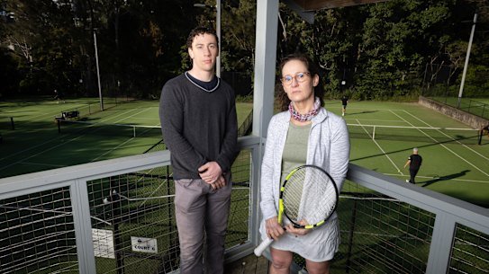 Jo Chapple, and her son George Tams are among residents rallying to save the tennis operations.